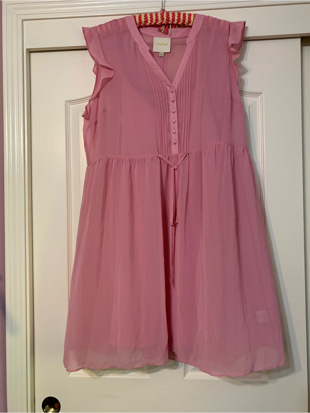 ModCloth Pink Flutter-Sleeve Casual Dress